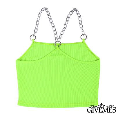 Áo croptop dệt kim không tay màu trơn cho nữ