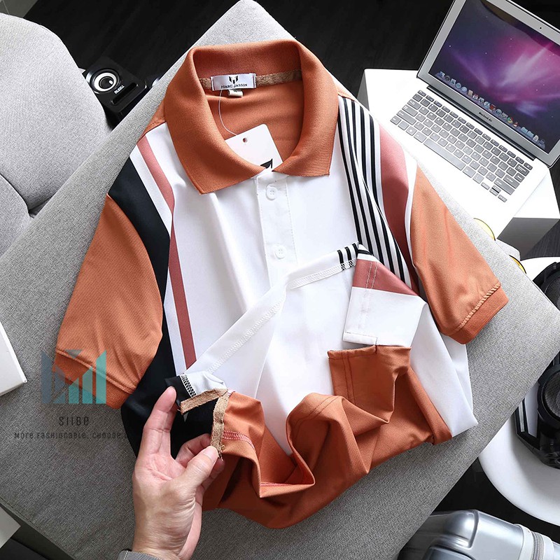 Áo thun nam (FREESHIP) áo phông nam có cổ sọc dọc nam tính thời trang Siibe