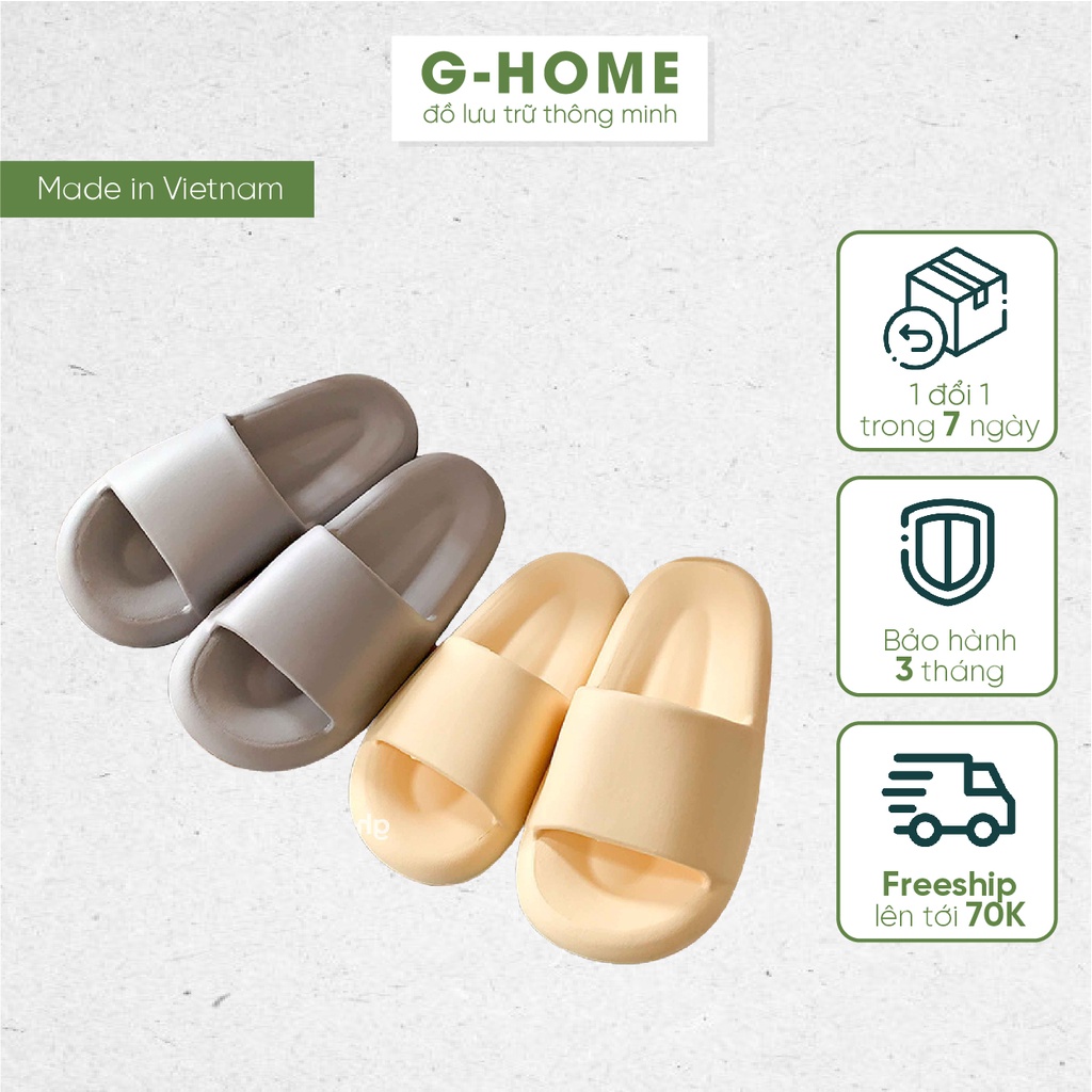 Dép đế bánh mì siêu nhẹ êm ái Ghome, dép gối đế dày 3cm tôn dáng cho nam, nữ DT22M1