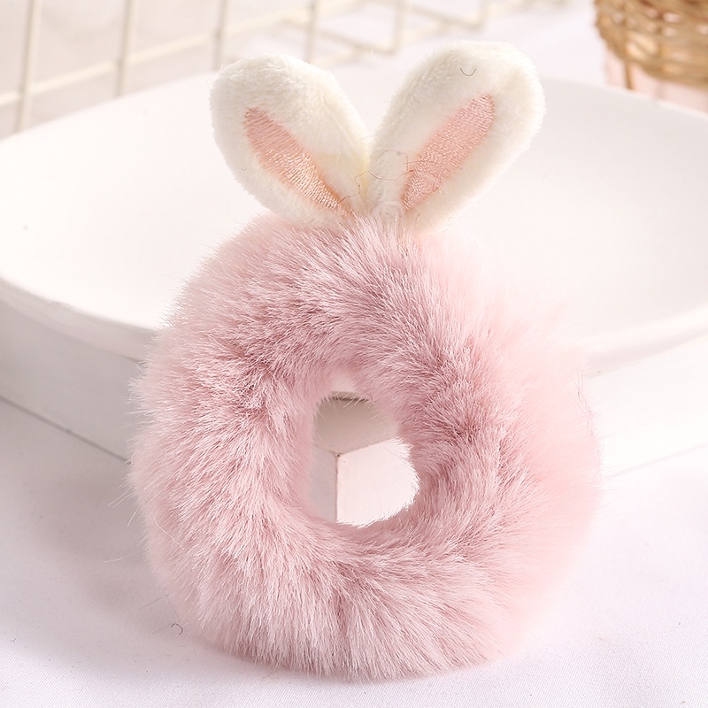 Dây Buộc Tóc Scrunchies Tai Thỏ Vải Cute Cho Bé Dây Cột Tóc Nơ Hàn Quốc Nữ Đơn Giản