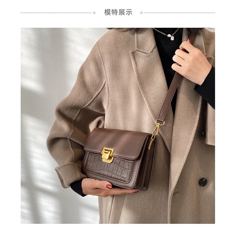 TÚI XÁCH NỮ TÚI ĐEO CHÉO MINI THỜI TRANG NỮ DA VẰN CÁ TÍNH VINTAGE TXN40H1803