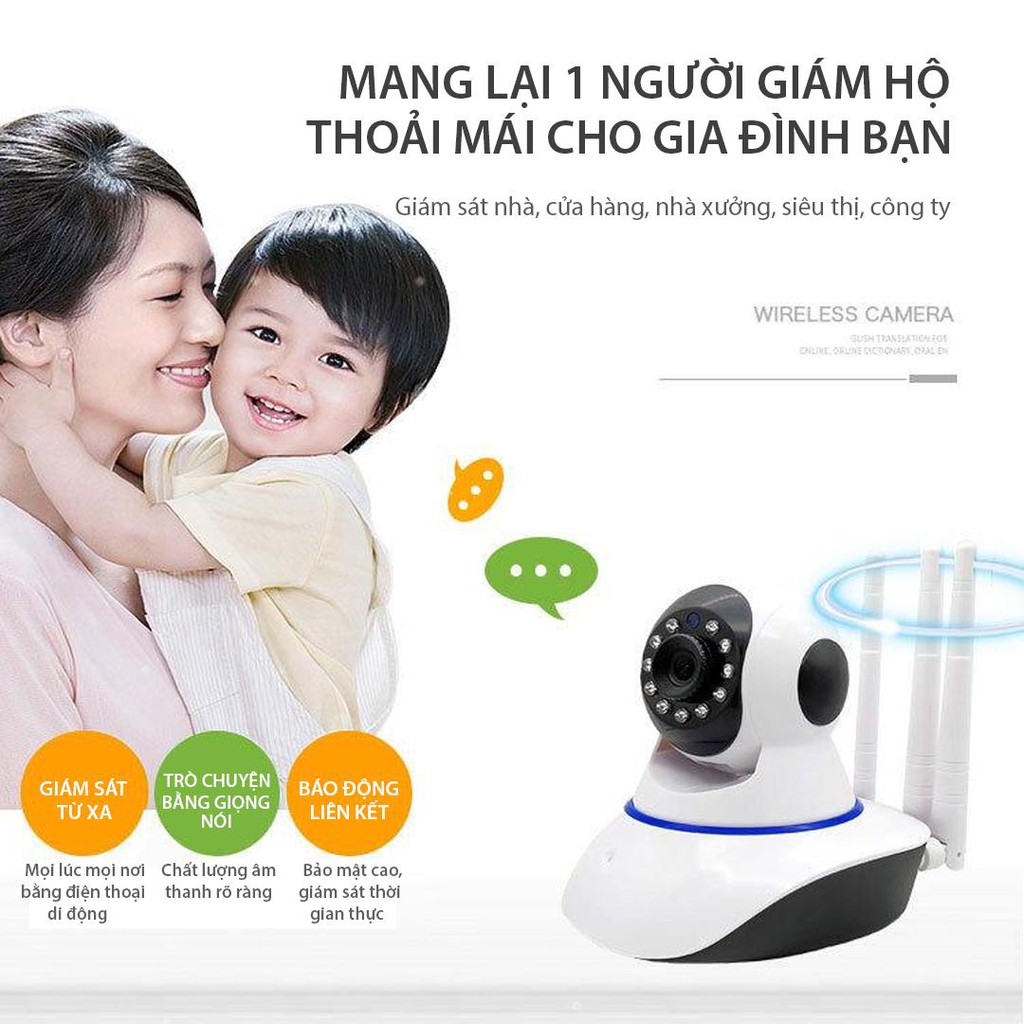 [BẢO HÀNH 36 THÁNG] Camera IP WIFI V380 PRO 3 Râu Full HD 1080p Không Dây Phiên Bản Mới Nhất 2020 siêu nét | BigBuy360 - bigbuy360.vn
