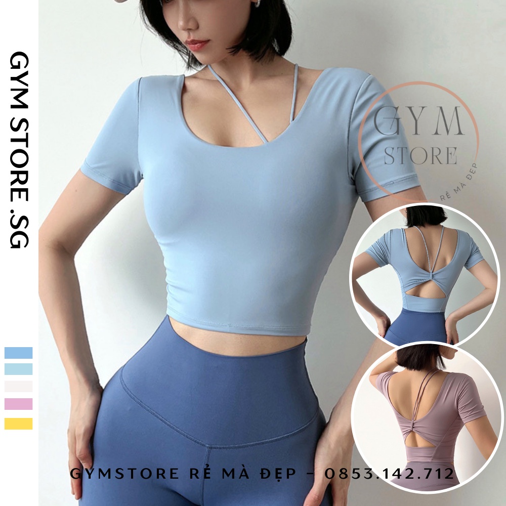 Áo Thun Ôm Body CÓ MÚT Tay Ngắn thể thao nữ Grace Thun Mềm Mát Rẻ Đẹp GYMSTORE 981
