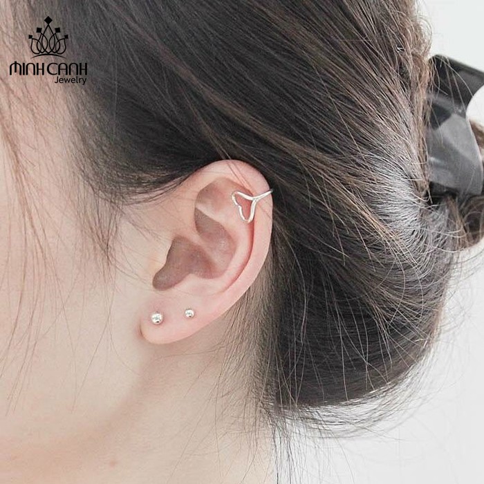 Bông Tai Nụ Bi Bạc Tròn Nhỏ Size 3mm, 4mm, 5mm - Minh Canh Jewelry