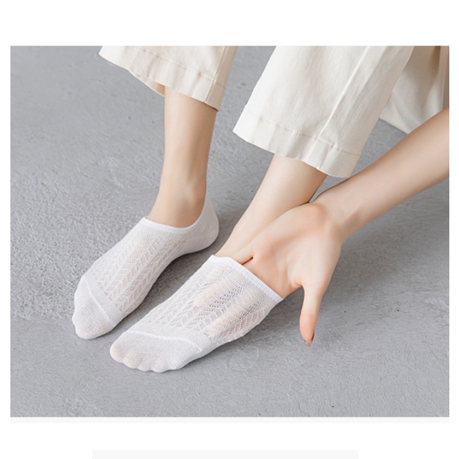 Set 5 đôi tất vớ nữ Ulzzang nửa bàn chân thoáng khí trơn màu siêu đẹp BAG U TNC085