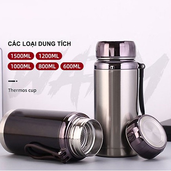 ( BÌNH TRÒN )Bình giữ nhiệt inox 304 toàn thân 1500ml có nắp làm ly nước giữ nhiệt nóng lạnh cả ngày cao cấp