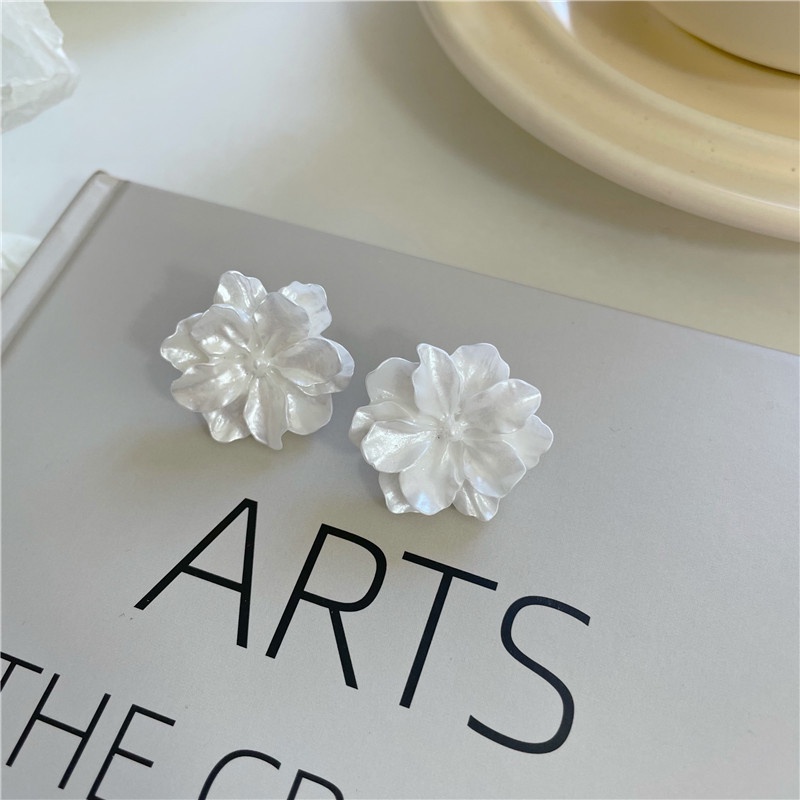 Bông Tai Hình Hoa Trà Trắng Phong Cách Hàn Quốc Thời Trang Cho Nữ