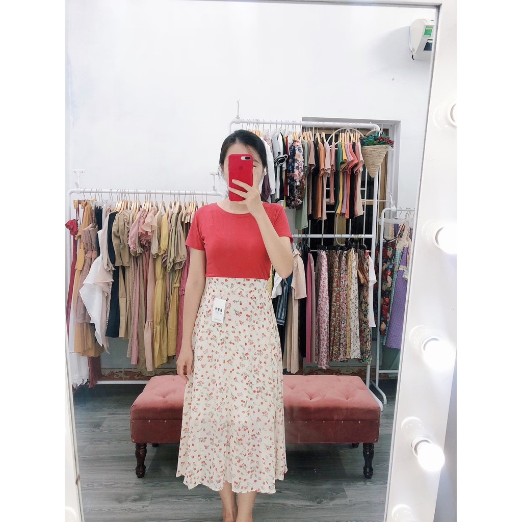 Chân váy hoa dáng dài korea - VÁY LƯNG CAO Hàn Quốc Freesize lưng chun ( kèm ảnh mẫu mặc - ib tư vấn sản phẩm ) | BigBuy360 - bigbuy360.vn