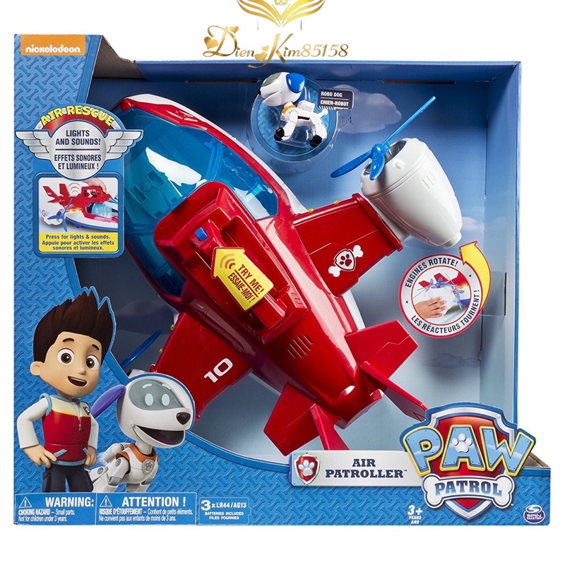Mô hình máy bay trực thăng cỡ to đội chó cứu hộ