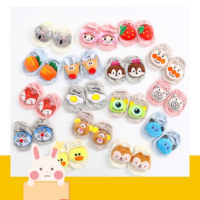 TẤT VỚ 3D HÌNH THÚ CHỐNG TRƯỢT ĐÁNG YÊU CHO BÉ TRAI BÉ GÁI từ 0-3 tuổi ( hàng mới về )k không phân Size
