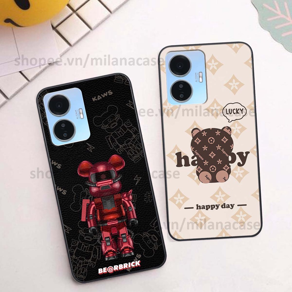 Ốp Vivo Y55 2022 gấu be@rBrick gấu Teddy Kaws siêu đẹp, phong cách, cá tính