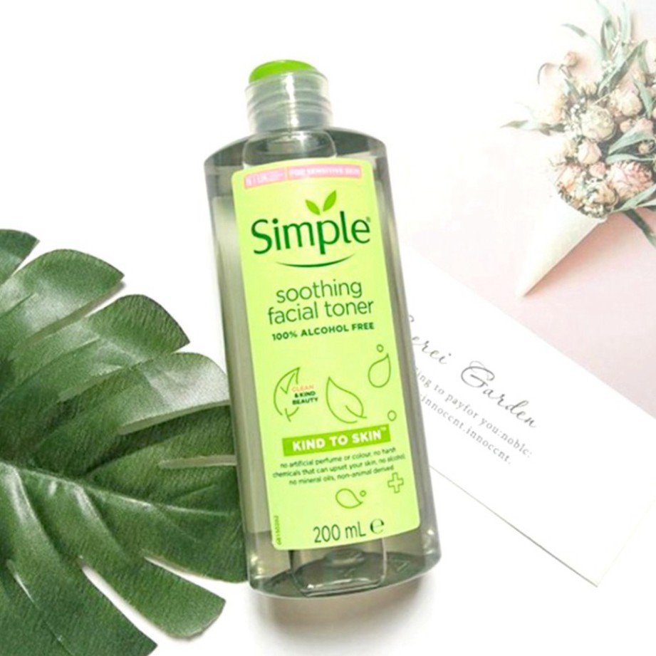 Nước Hoa Hồng Simple Kind to Skin Smothing Facial Toner 200ml [Mẫu 2020] XZ