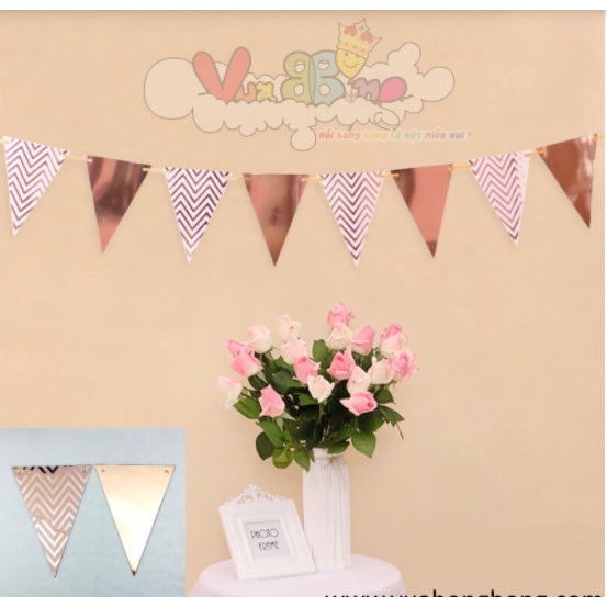 Dây Cờ Treo Tam Giác Ánh Kim Trang Trí Sinh Nhật