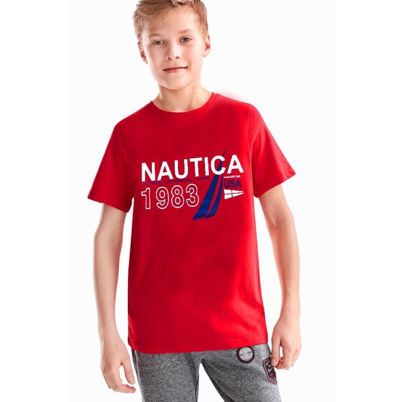 Áo thun cọc tay bé trai xuất xịn Nautica size 4-16 tuổi