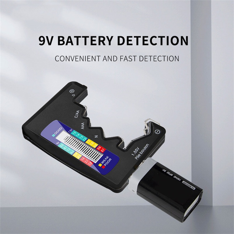 Máy Kiểm Tra Dung Lượng Pin Có Màn Hình LCD Hiển Thị Cho Pin 9V D D N AA AAA 9V
