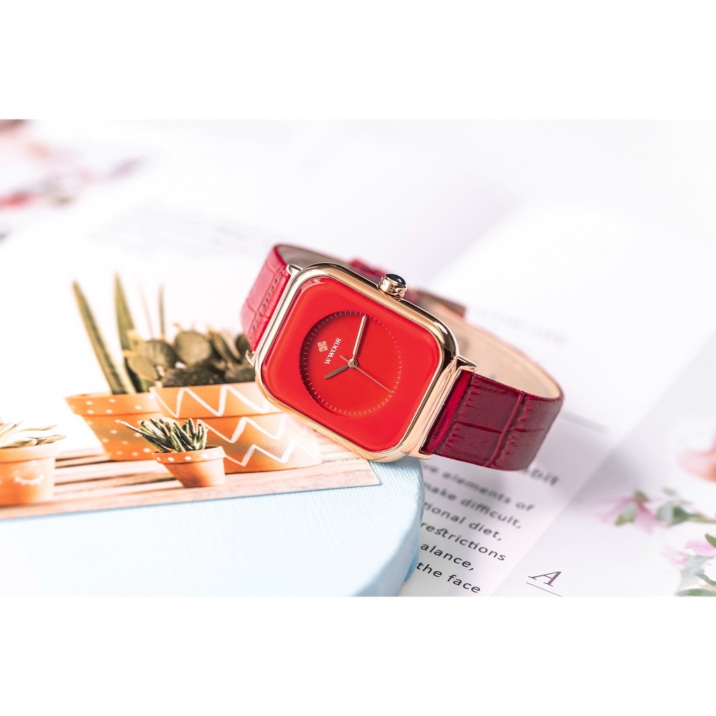 WWOOR  Đồng hồ dây da chống thấm nước thời trang nữ  8873P