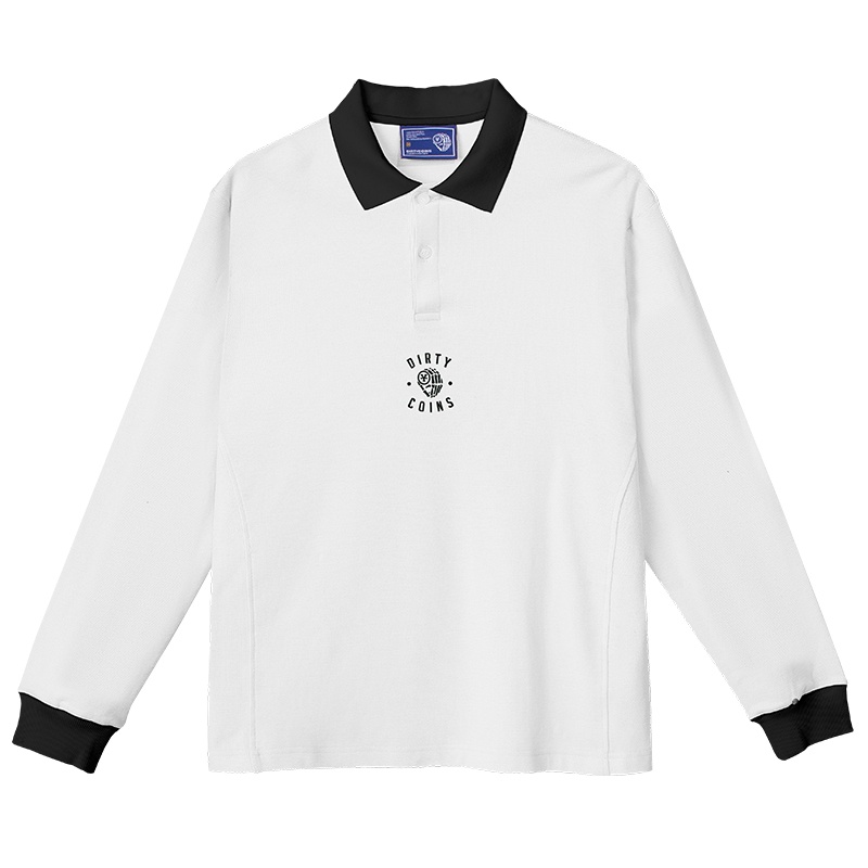 Áo thun DirtyCoins Long Sleeve Polo Shirt - White