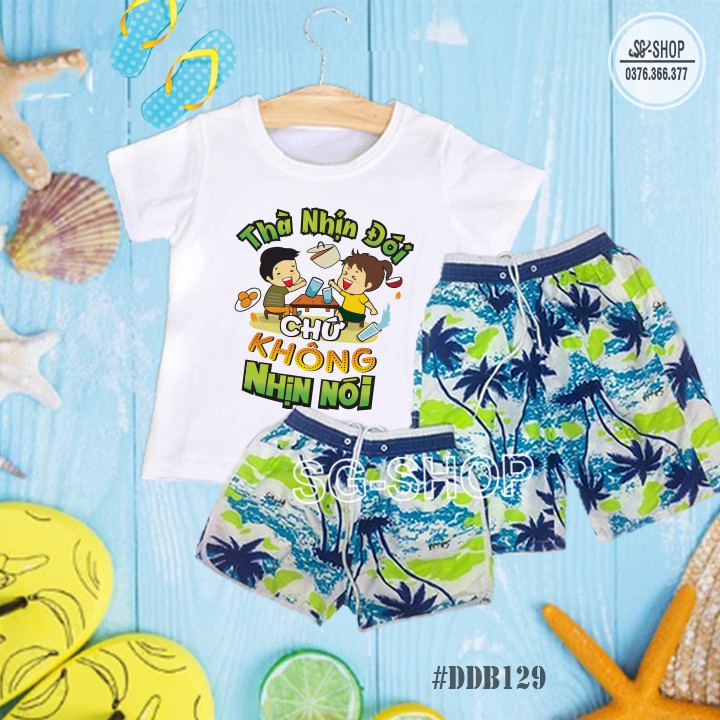 Đồ đi biển nam nữ độc đáo - Set đi biển gồm áo và quần nổi bật - Chất thun dày dặn DDB129 | DONGPHUCSG