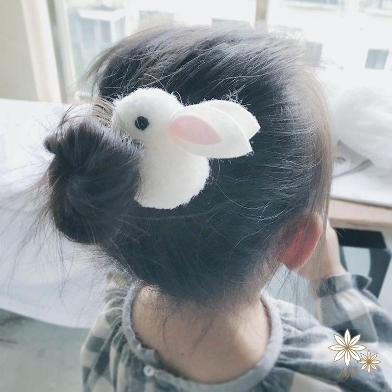 Kẹp Tóc Hình Thỏ Nhồi Bông Ba Chiều Dễ Thương Ngọt Ngào