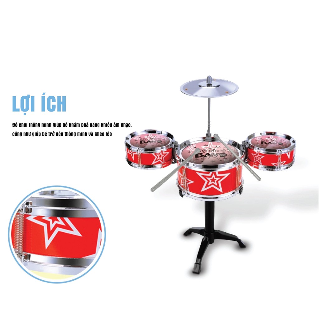 Đồ chơi hướng nghiệp - Bộ trống Jazz Drum cho bé Toyshouse - Nhạc cụ, âm nhạc cho bé yêu