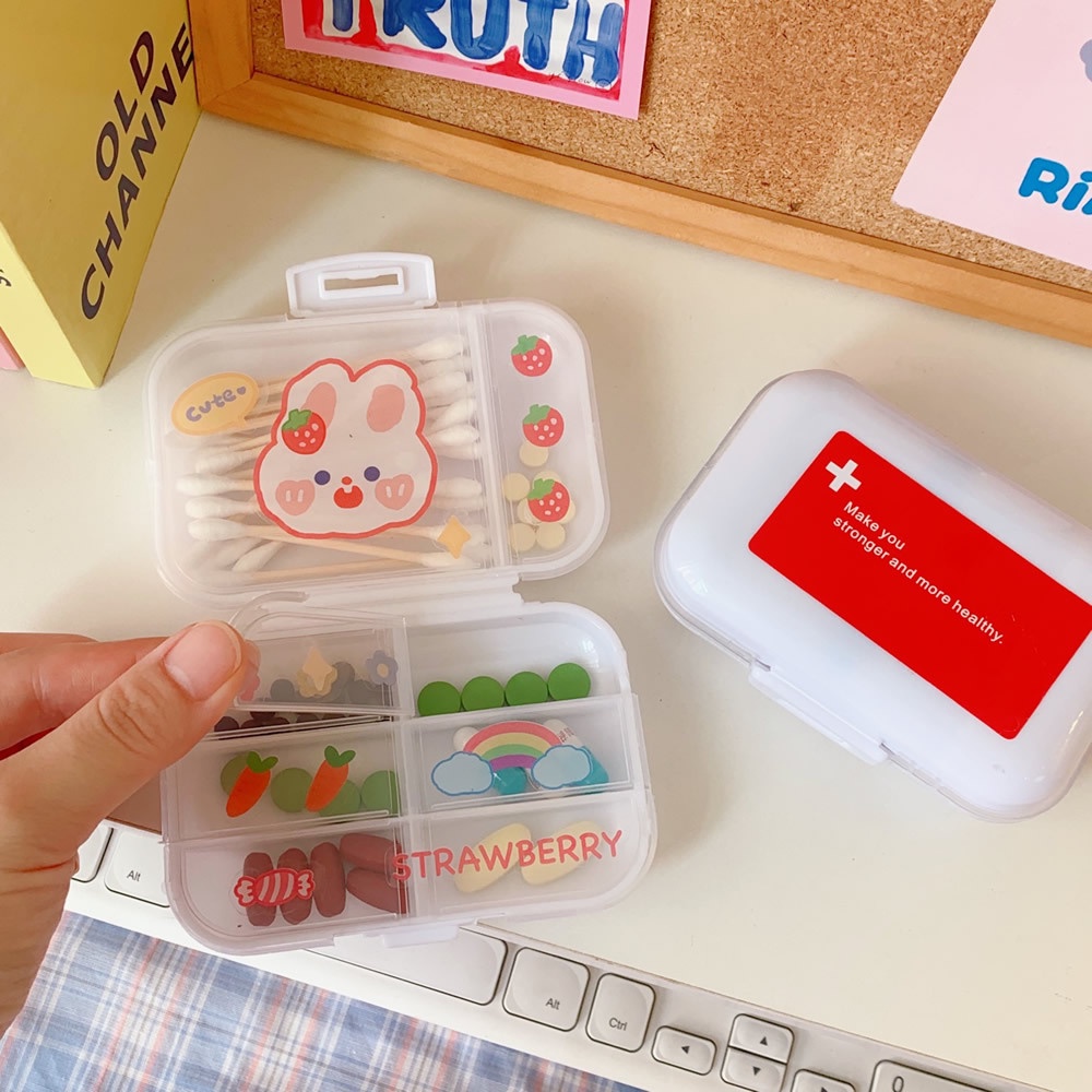 💖💖Hộp đựng thuốc Mini chia ngăn kiểu Nhật Bản tiện dụng mang đi du lịch