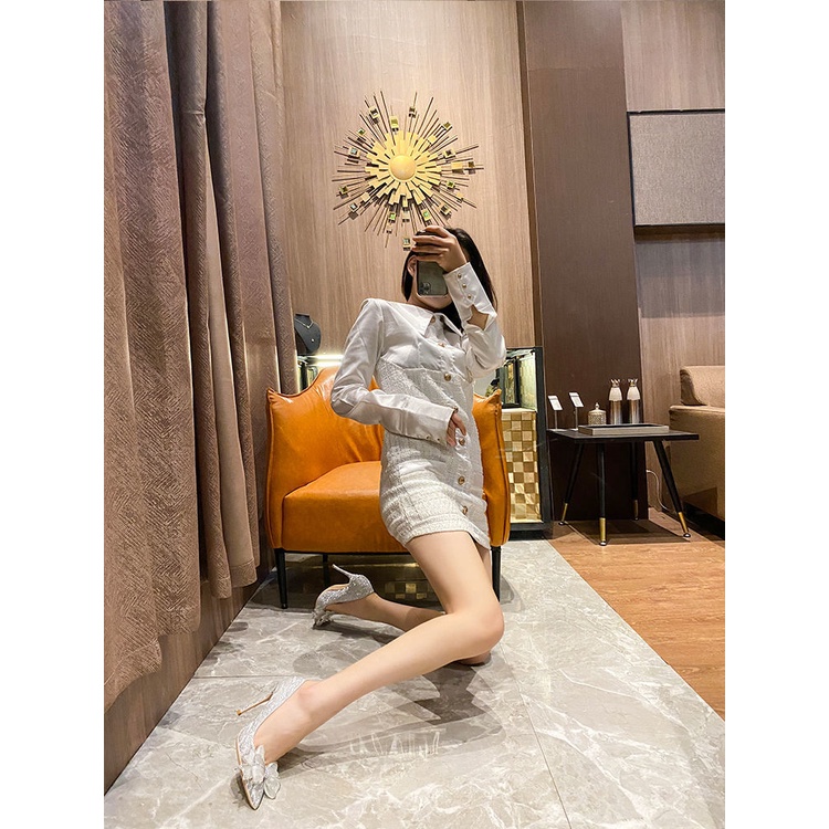 Giày Cao Gót Mũi Nhọn Đính Đá Pha Lê Thời Trang Mới 2022 Cho Nữ Giày Cao Gót Nơ  Fairy Bow Knot Baotou Crystal High Heels