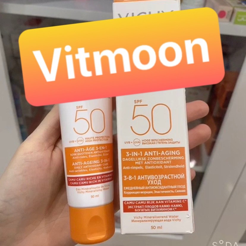 Kem chống nắng Vichy Capital Soleil Matifiant 3in1, kem chống nắng dành cho da dầu -vịt moon