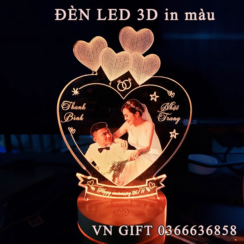 [New Hot] Đèn led 3D in màu mẫu 88