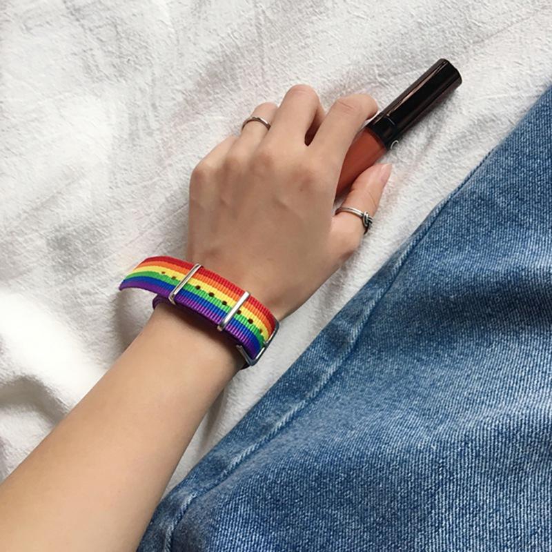 Vòng Tay Màu Cầu Vồng Phong Cách Hàn Quốc Cho Cặp Đôi