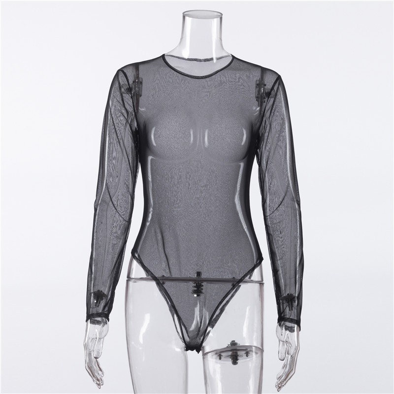 ❍✘✢[CÓ SẴN] Bodysuit Dài Tay Ôm Body Cổ Tròn Lưới Xuyên Thấu | BigBuy360 - bigbuy360.vn
