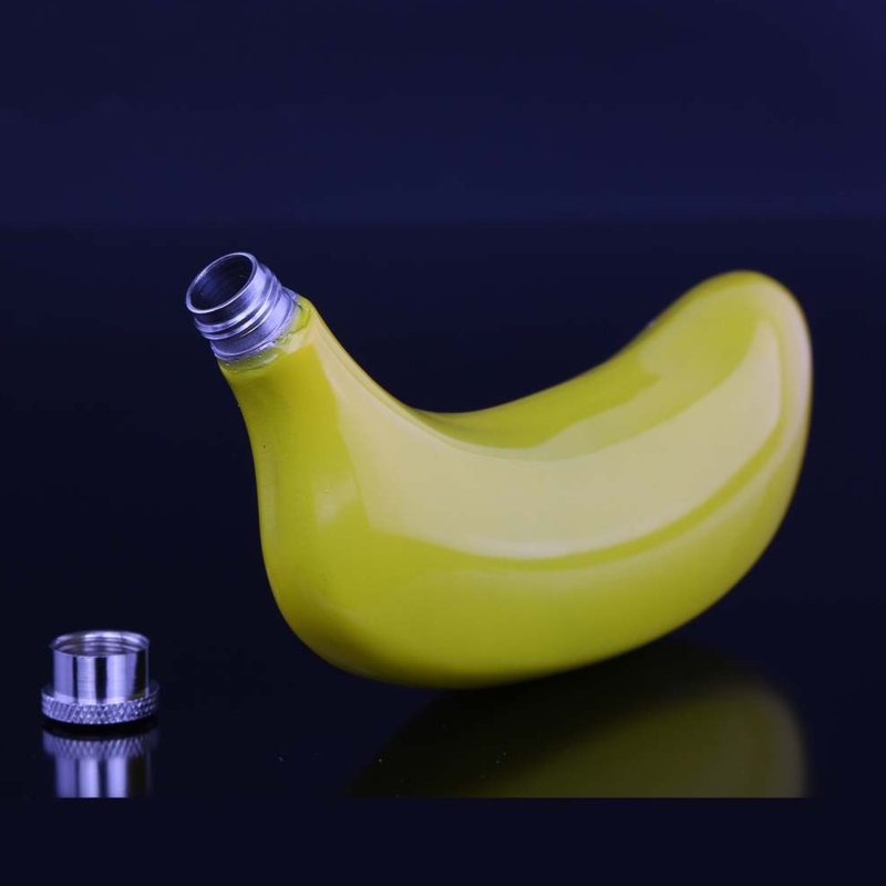 Bình Đựng Rượu 5Oz Bằng Thép Không Gỉ Hình Lá Cờ Chuối Độc Đáo