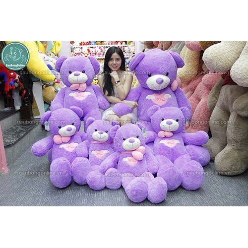 Gấu Teddy Angel Tím 80cm