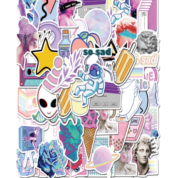 [Hàng mới về] Sticker dán Decor nhỏ hình Hiện đại Ngộ nghĩnh