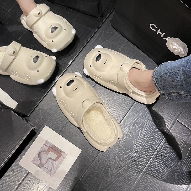 Dép Đi Trong Nhà Đế Dày Chống Trượt Thiết Kế Dễ Thương Cho Các Cặp Đôi