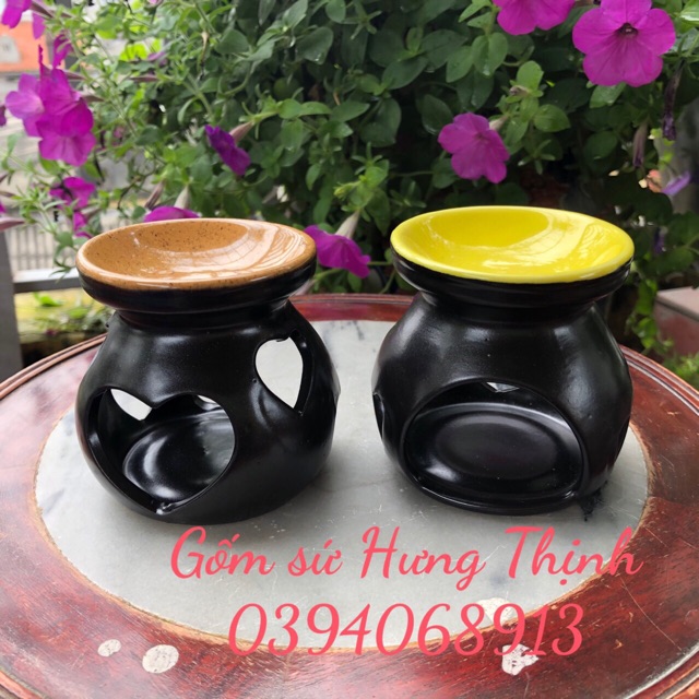 Bếp đốt tinh dầu , xả chanh , bồ kết ( miệng tim ) tặng 1 nến đốt