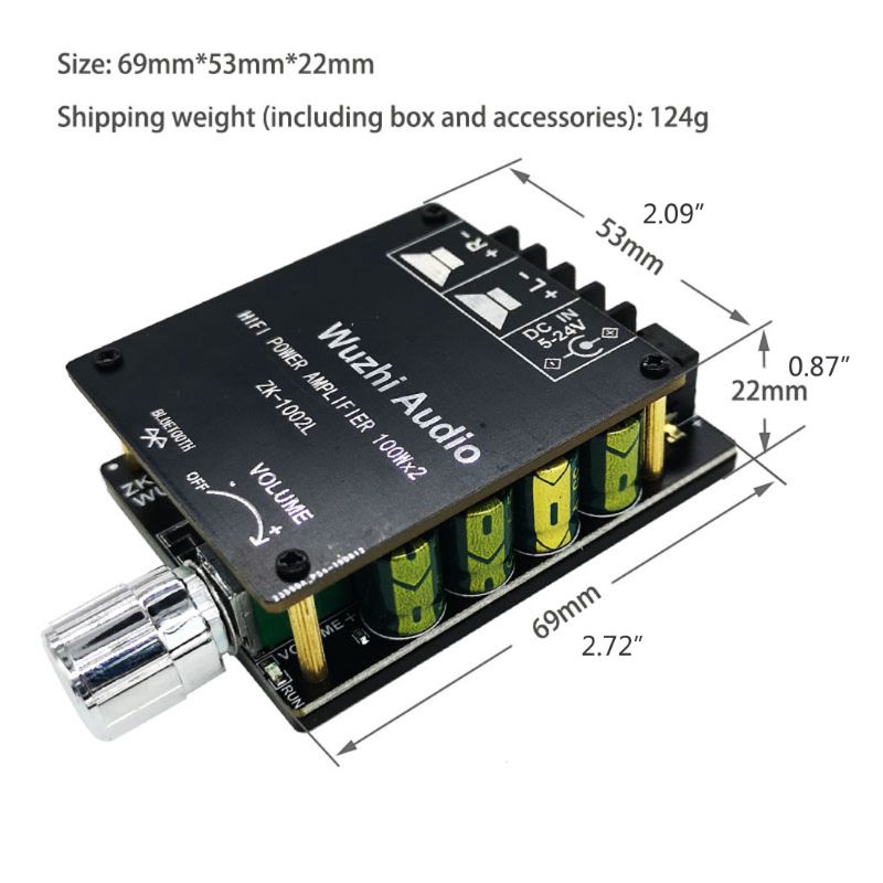 Bảng Mạch Khuếch Đại Âm Thanh Kỹ Thuật Số Mini Zd-1002L 5.0 Bluetooth 100w