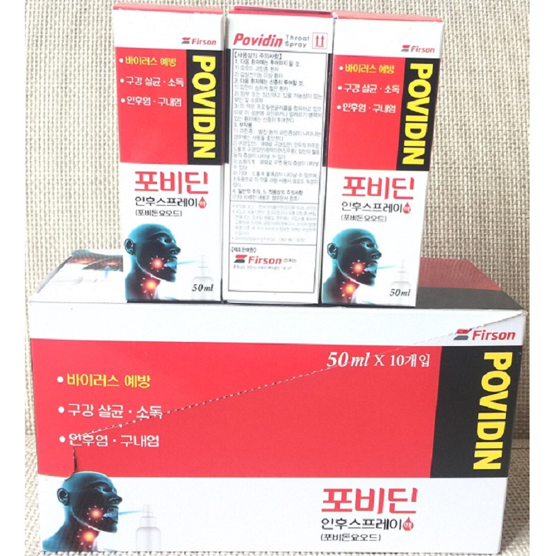 [ Hàng Chuẩn ] Xịt Họng Povidin Throat Spray Hàn Quốc, Lọ 50ml, Hương Vani Ngọt Thơm, Sạch Khoang Miệng, Giảm Đau Họng