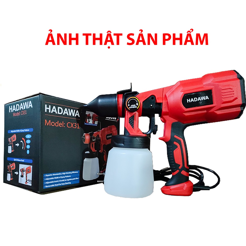 [LOẠI TỐT] Súng phun sơn cầm tay HADAWA - Máy phun sơn cao cấp Nhật Bản -  Công suất 550W - Lõi đồng 100% -Dung tích lớn