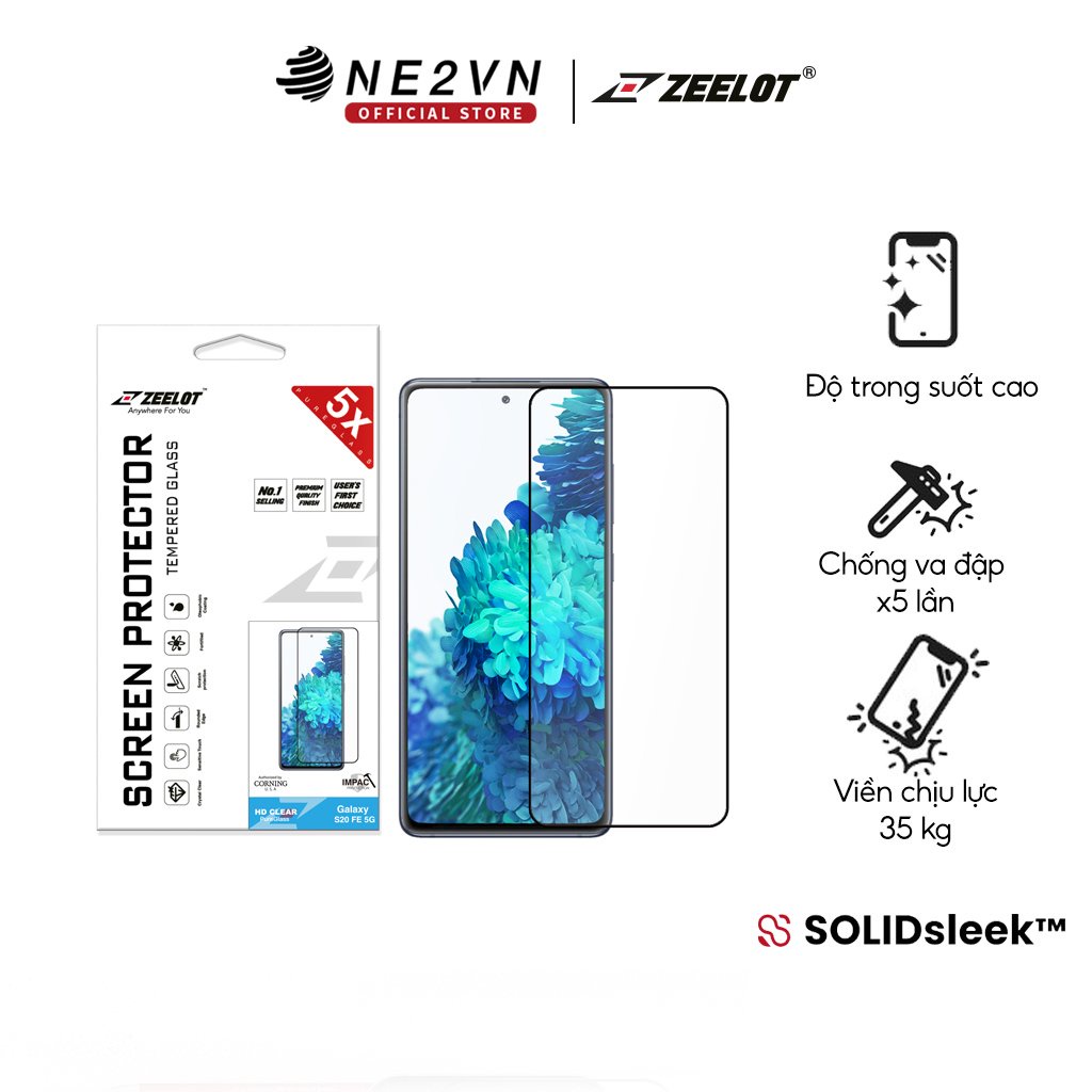 Miếng dán cường lực trong suốt cho Samsung S20 FE SOLIDsleek Zeelot