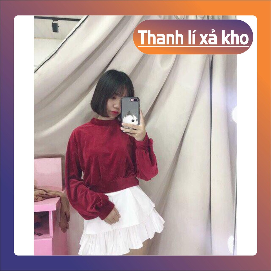 11423B1 Áo nhung tay dài Ulzzang
