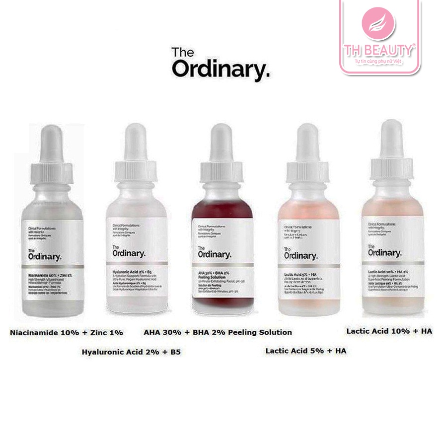 &lt;THẬT 100%&gt; Serum The Ordinary Bộ sưu tập huyết thanh Niacinamide, Hyaluronic Acid, Lactic Acid, AHA, Retinol