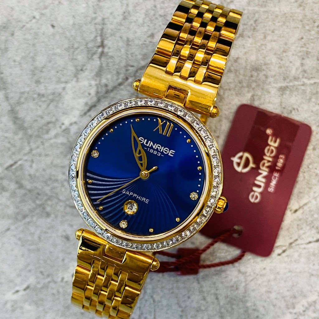 Đồng hồ Sunrise nữ chính hãng Nhật Bản L.2192.AA.G.X - kính saphire chống trầy - Bảo