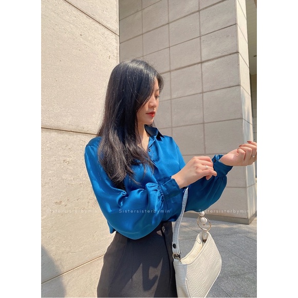 SISTERSISTER - Áo sơ mi lụa RETRO/90s