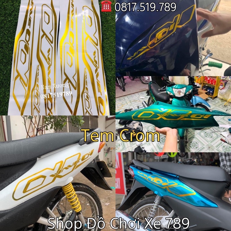 Tem Crom Vàng làm nổi bật xe, dán lên xe 50cc,100,110
