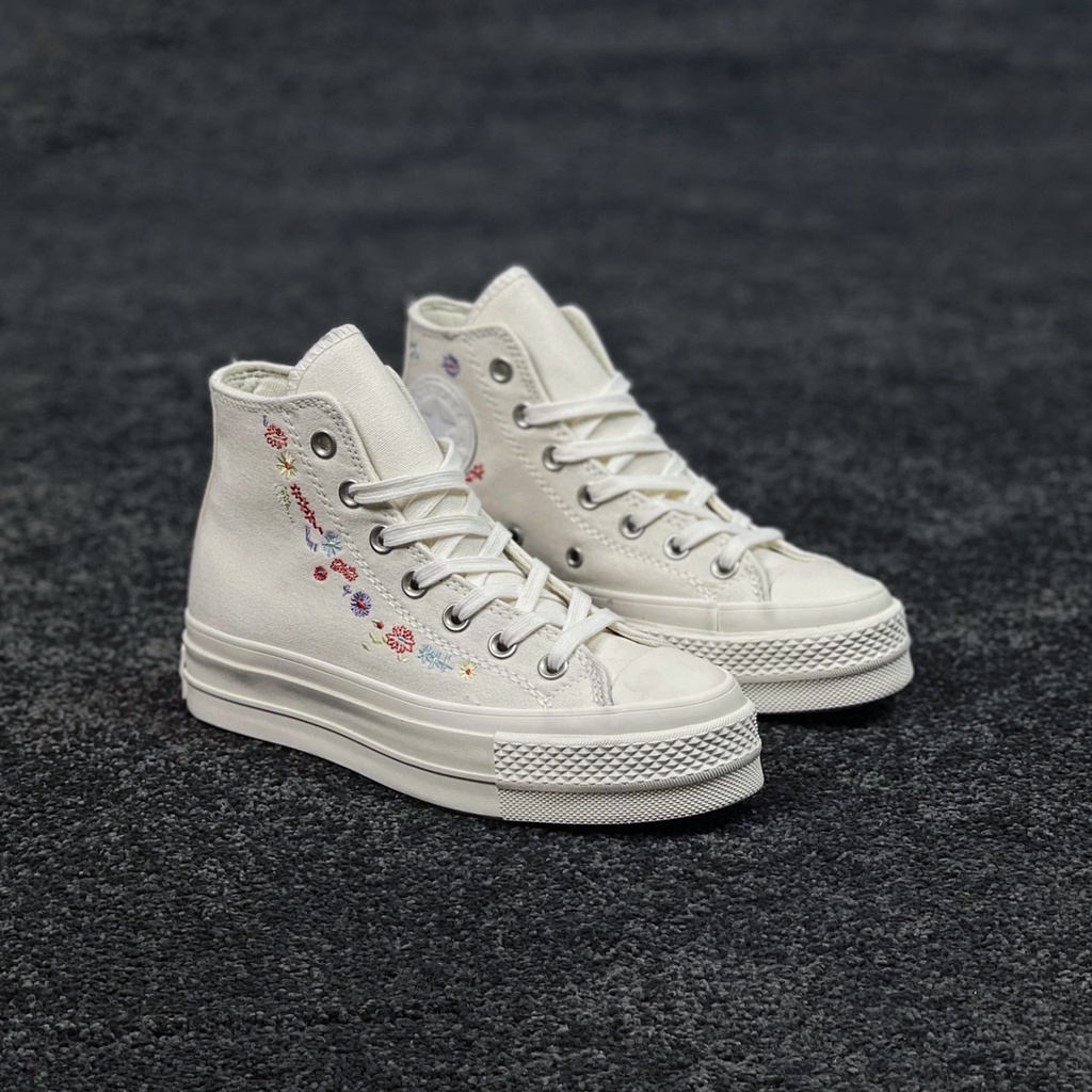 Giày Thể Thao Converse Đế Dày Thêu Hoa Xinh Xắn