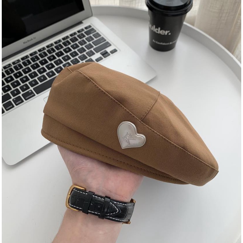 Mũ Beret In Hình Trái Tim Phong Cách Retro Nhật Bản Thời Trang Thu Đông Dành Cho Nữ