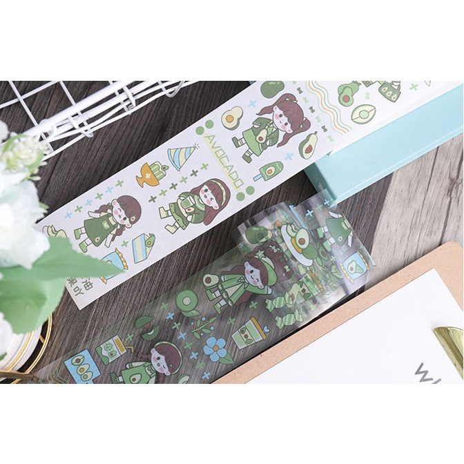 Washi tape set 2 cuộn WS03 - Băng keo dán họa tiết cute