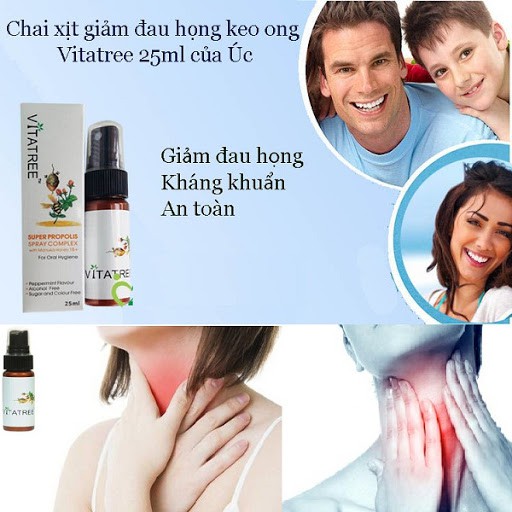 Xịt keo ong Vitatree Super Propolis With Manuka Honey 25ml cho bé từ 2 tuổi