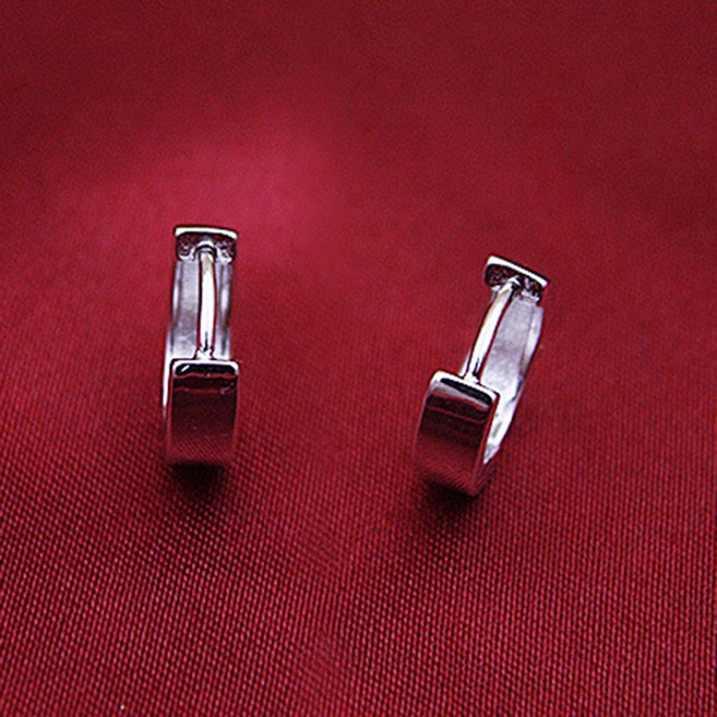 Đôi bông tai tròn kiểu dáng đơn giản, trẻ trung cho nam/nữ