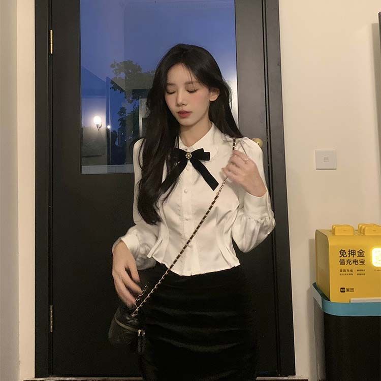 Áo Sơ Mi Tay Dài Cổ Búp Bê Phong Cách Preppy  tao bao
